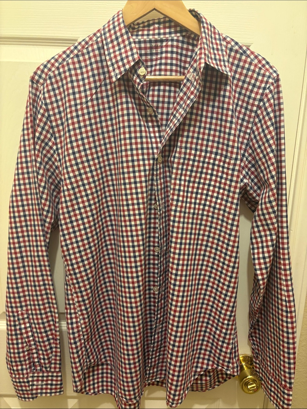 J. Crew Red, Blue & White Gingham Button-Down Shirt A179
